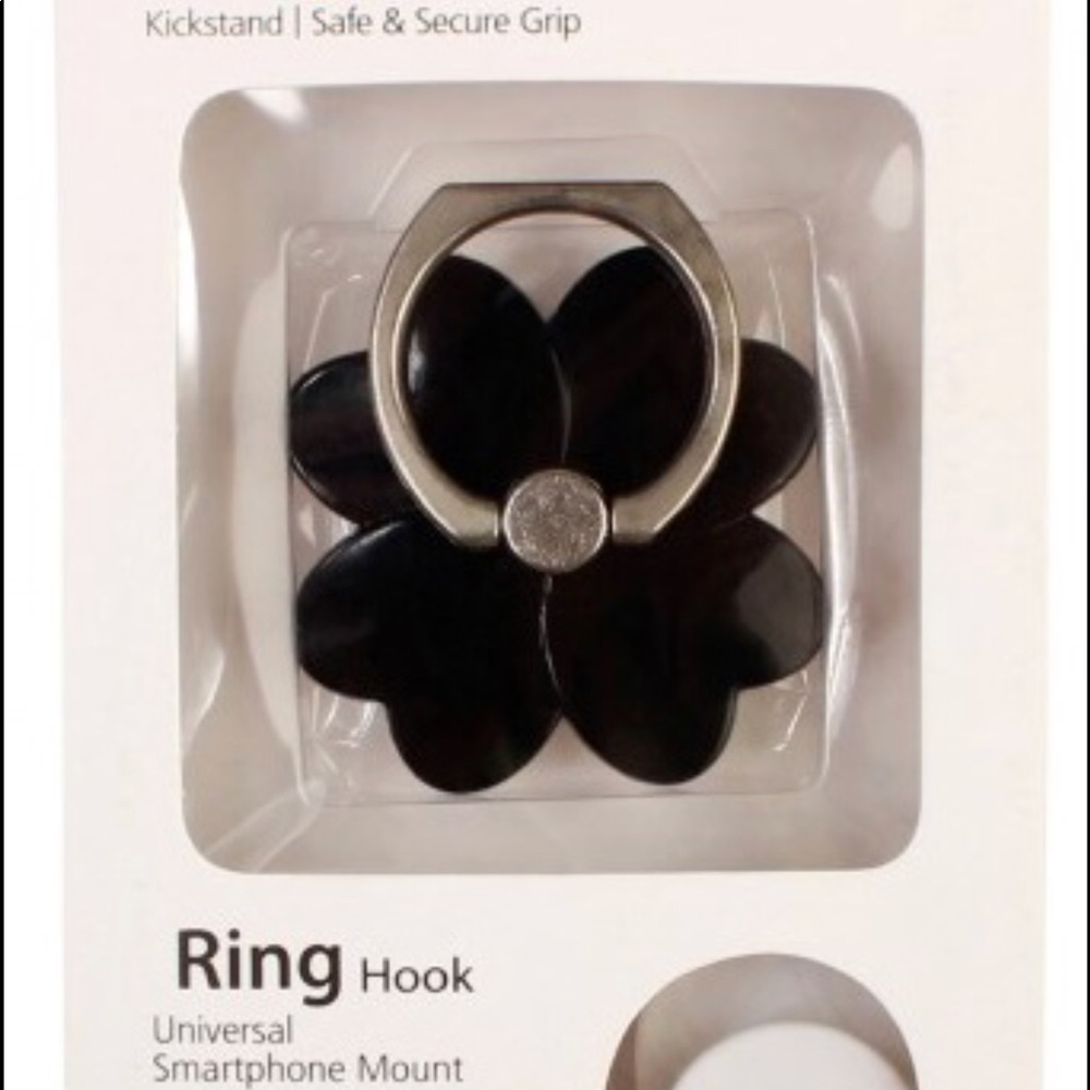 New Black Flower Ring Hook